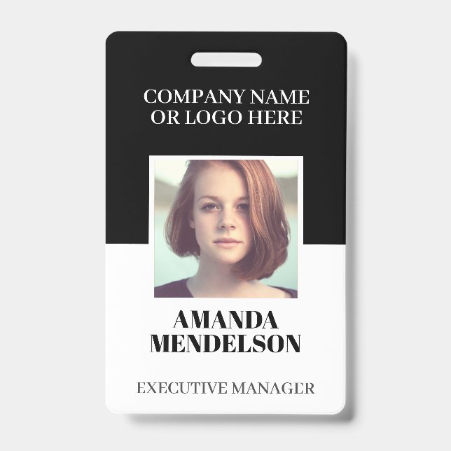Badge photo personnalisé avec code-barres (Avant)
