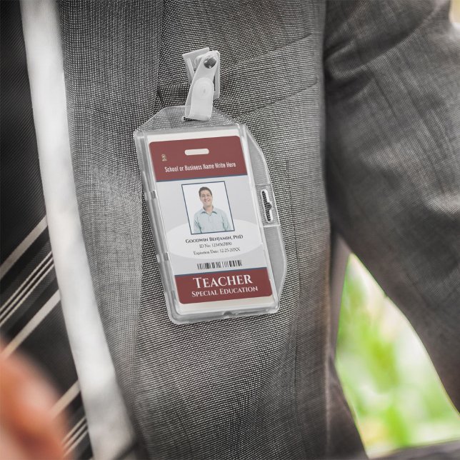 Badge Photo personnalisé de l'employé Logo Code à barres (Créateur téléchargé)