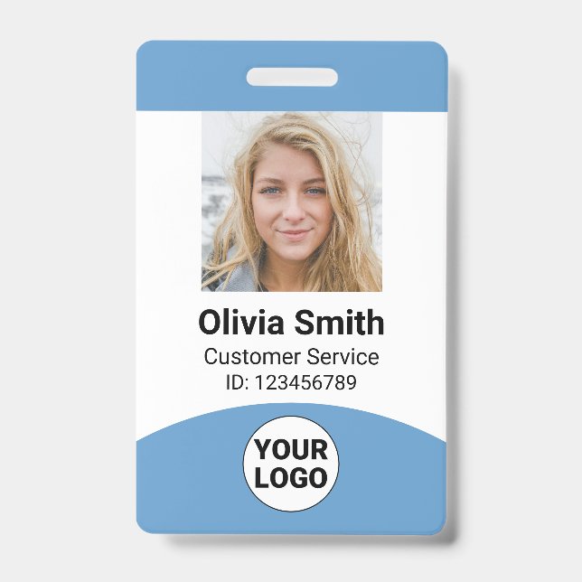 Badge Photo personnalisé de l'employé Nom Rôle ID Logo C (Avant)