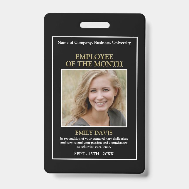 Badge Photo personnalisé - Prix employé (Avant)