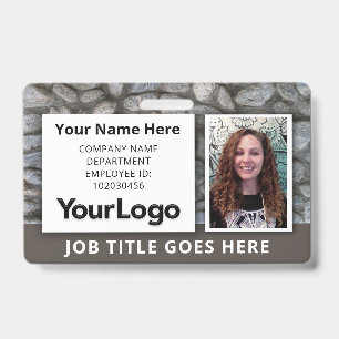 Badge Photo personnalisée de l'employé avec nom pour les