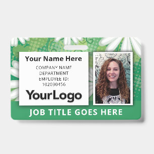 Badge Photo personnalisée de l'employé avec nom pour les