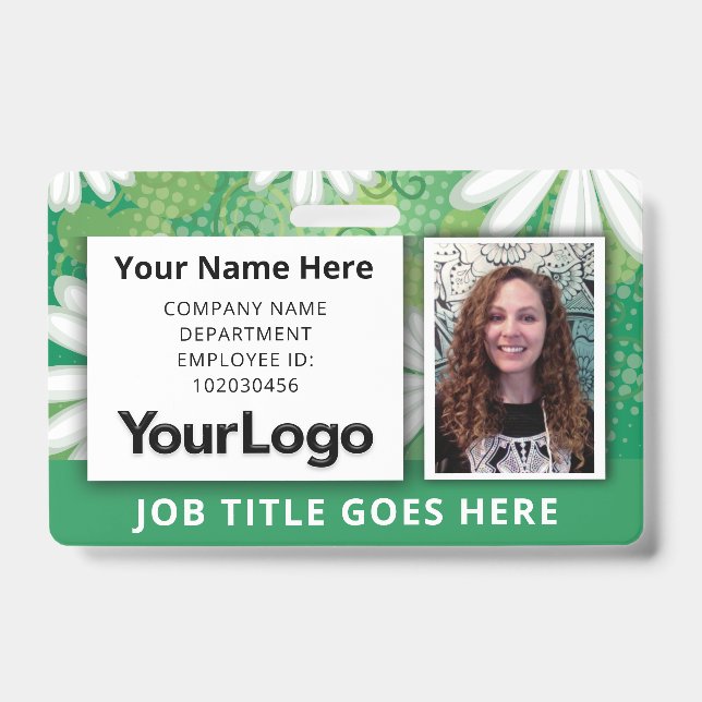 Badge Photo personnalisée de l'employé avec nom pour les (Avant)