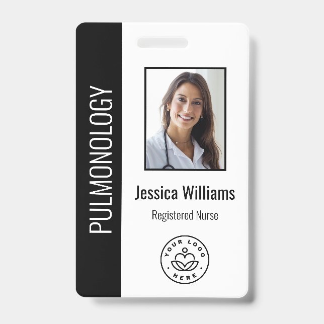 Badge Photo personnalisée de l'employé bleu Médicale noi (Avant)