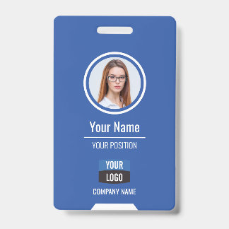 Badge Photo personnalisée de l'employé, Code barre, Logo