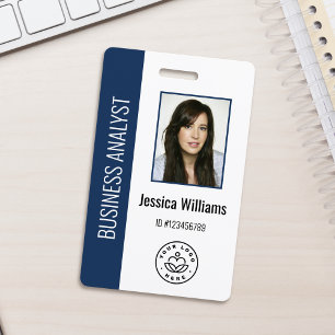 Badge Photo personnalisée de l'employé, Code barre, Logo