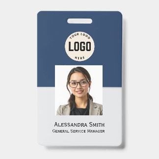 Badge Photo personnalisée de l'employé, Code barre, Logo