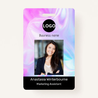 Badge Photo personnalisée de l'employé, Code barre, Logo