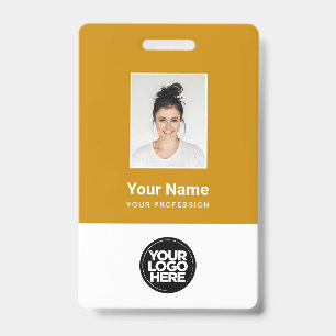 Badge Photo personnalisée de l'employé, code-barres, l