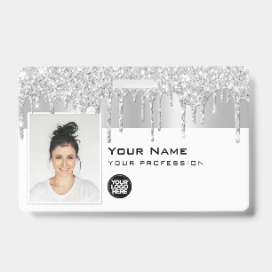 Badge Photo personnalisée de l'employé, code-barres, l