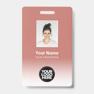 Badge Photo personnalisée de l'employé Dégradé Terracott