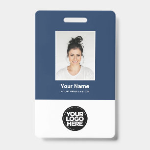 Badge Photo personnalisée de l'employé, logo, nom, code