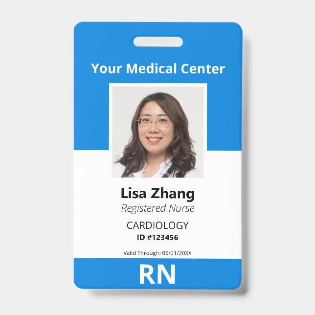 Badge Photo personnalisée d'employé d'hôpital (Avant)
