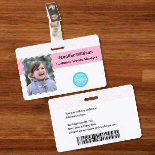 Badge Photo personnalisée du personnel avec nom, logo et