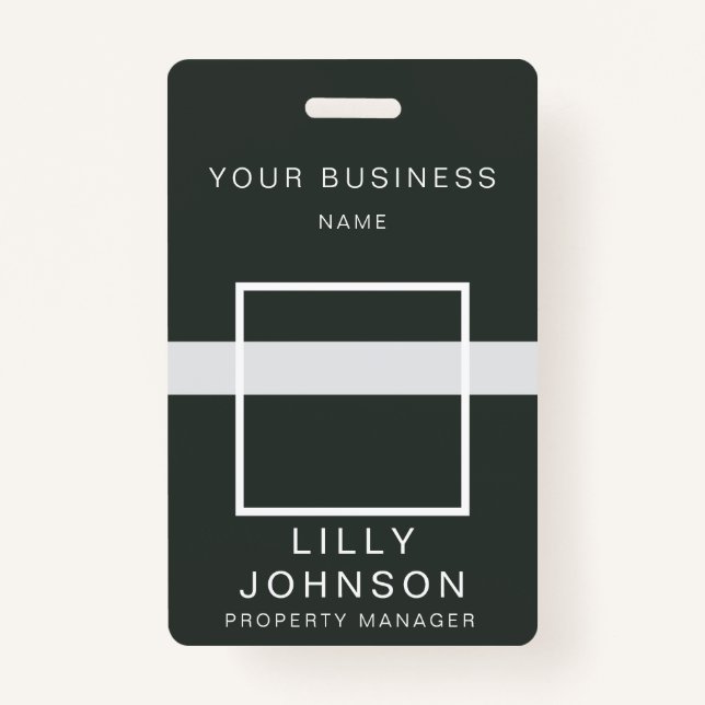 Badge Photo personnalisée et code QR - ID professionnel (Devant)