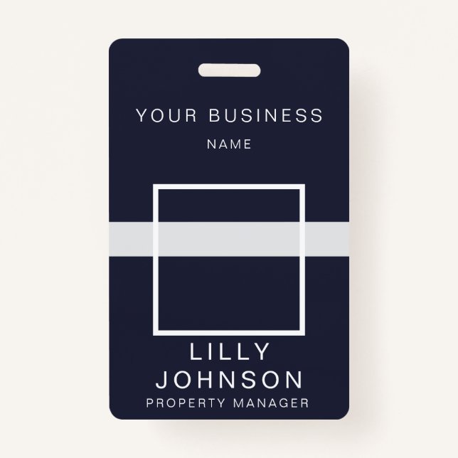 Badge Photo personnalisée et code QR - ID professionnel (Devant)