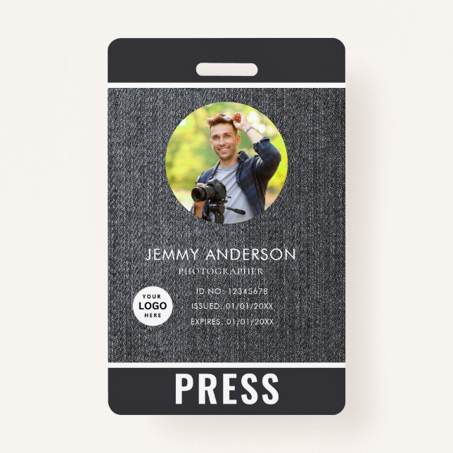 Badge Photo Photographe Insigne de presse (Devant)