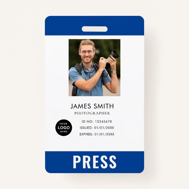 Badge Photo Photographe Insigne de presse (Devant)