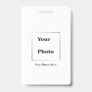 Badge Photo Professionnel Noir Blanc Classique Minimal
