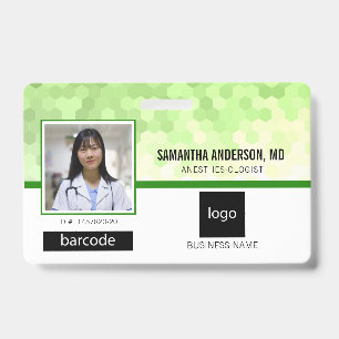 Badge Photo professionnelle Médicale et logo vert