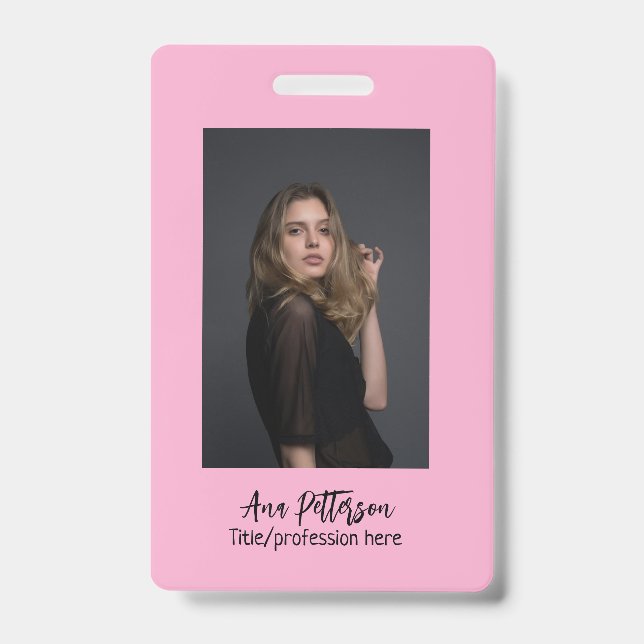 Badge photo professionnelle QR site email social moderne (Avant)