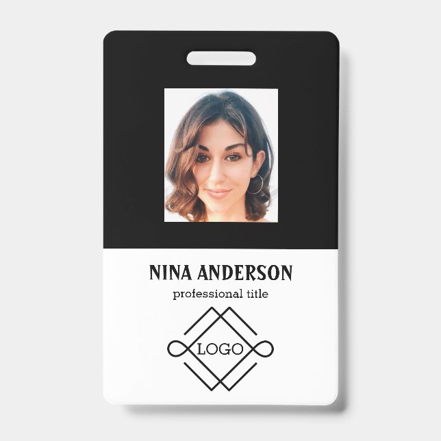 Badge Photo sur fond noir (Avant)