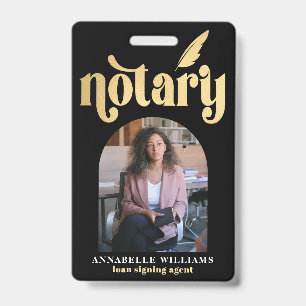 Badge Photo Typographie Or & Noir de Notaire