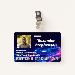 Badge Photo Voiture de conduite Lyft Uber Driver RidesSh