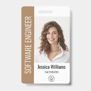 Badge Photo volumineuse de l'employé personnalisé, Code-