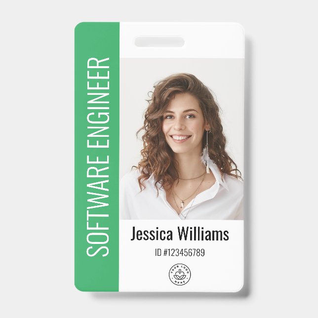 Badge Photo volumineuse de l'employé personnalisé, Code- (Avant)