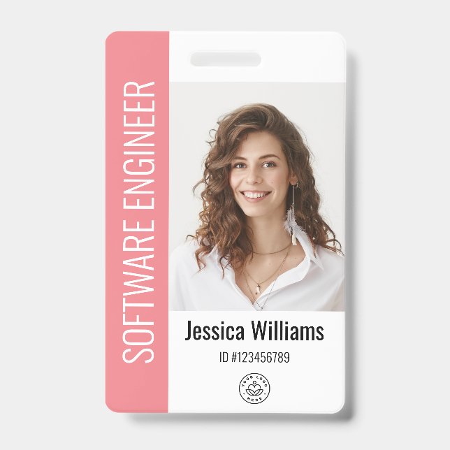 Badge Photo volumineuse de l'employé personnalisé, Code- (Avant)
