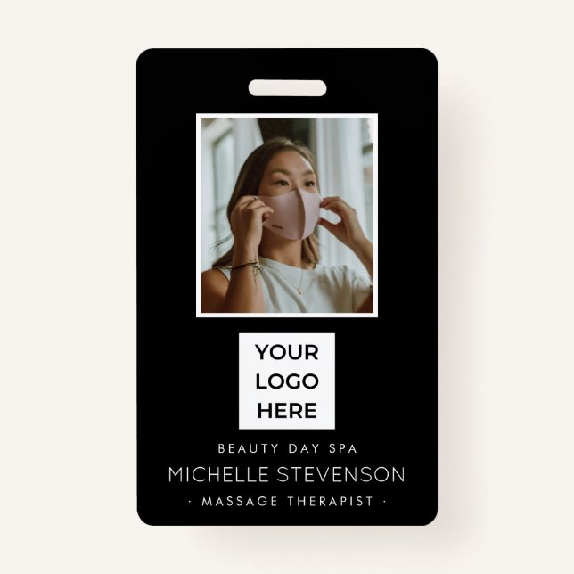 Badge Photographie moderne Employé noir  (Devant)