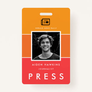 Badge Photographie moderne et nom ID de presse