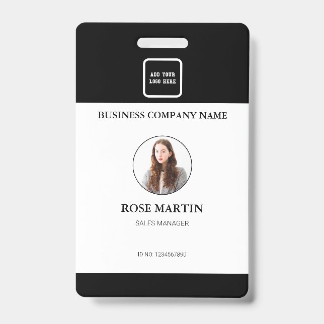 Badge Photographie personnalisée Code d'employé de l'ent (Avant)