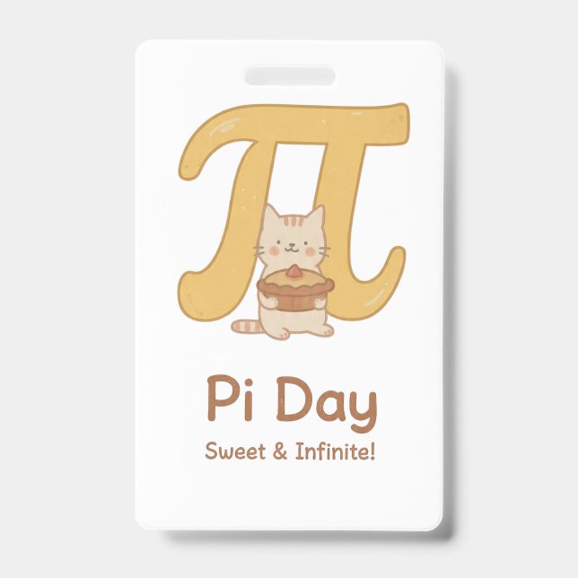 Badge Pi Day Cute Cat Postcard – Sweet & Infinite | Math (Avant)