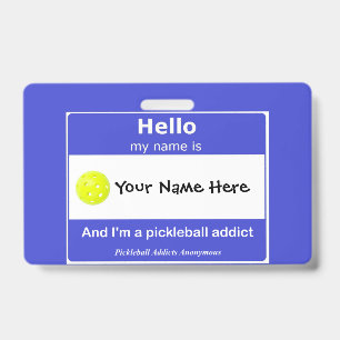 Badge Pickleball Addicts Anonymous Nom Tag T-Shirt