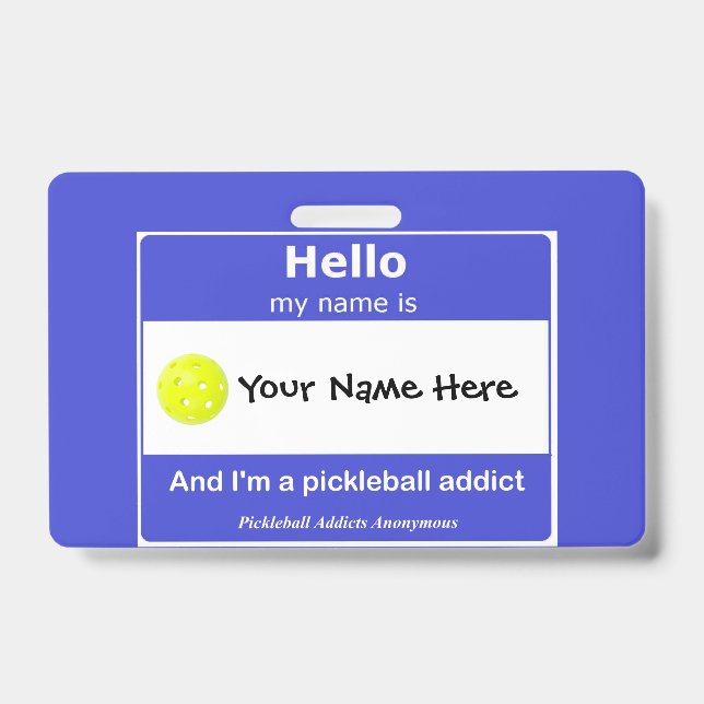 Badge Pickleball Addicts Anonymous Nom Tag T-Shirt (Avant)