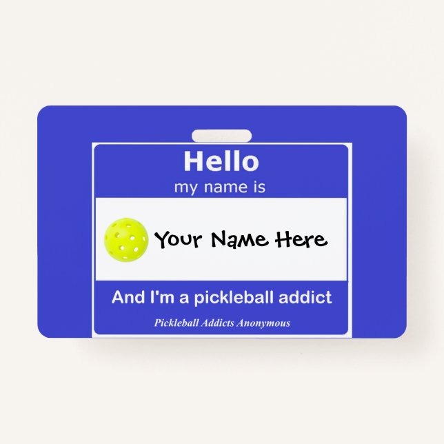 Badge Pickleball Addicts Anonymous Nom Tag T-Shirt (Devant)