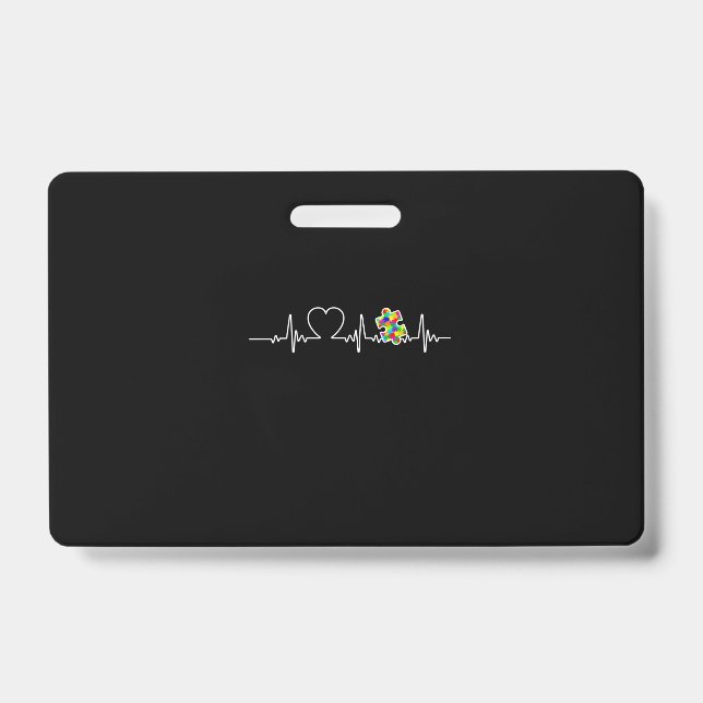 Badge Pièce de puzzle cardiaque Battement de cœur Cool S (Avant)