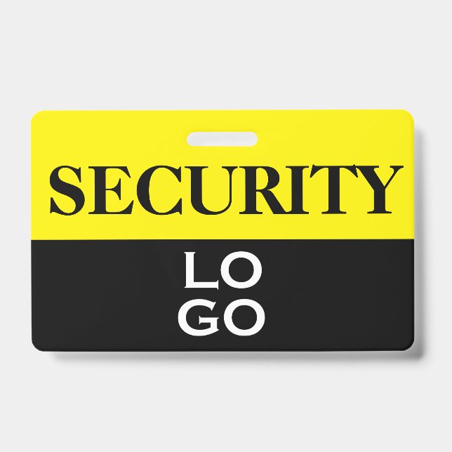 Badge Pièce d'identité de sécurité noir et jaune avec lo (Avant)