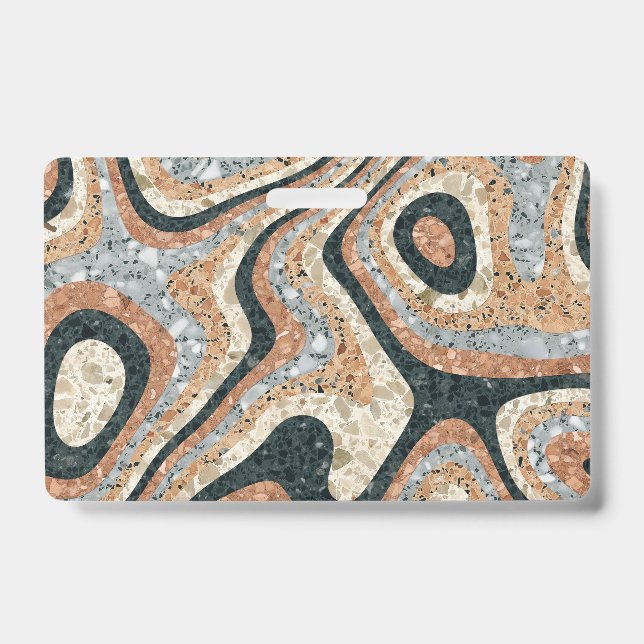 Badge Pierre Naturelle Quartz Abstrait Vintage (Avant)