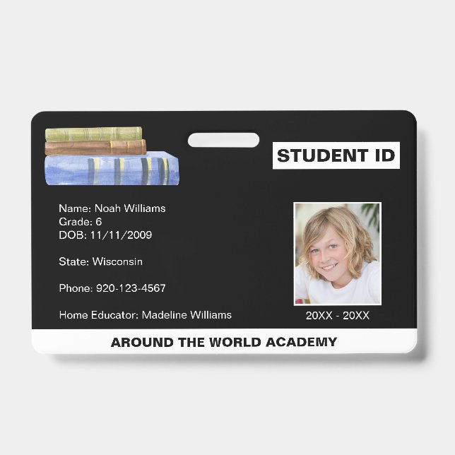 Badge Pile d'enregistrement de l'étudiant à l'école d'ac (Avant)