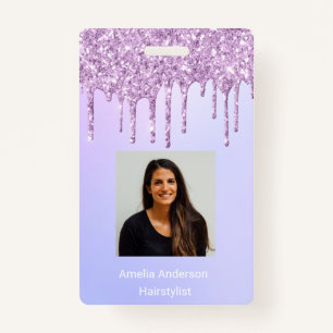 Badge Pilotes de Parties scintillant d'employé personnal