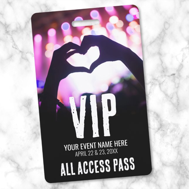 Badge Pink Black Tout Accès Événement VIP (Pink Black All Access Event VIP Badge)