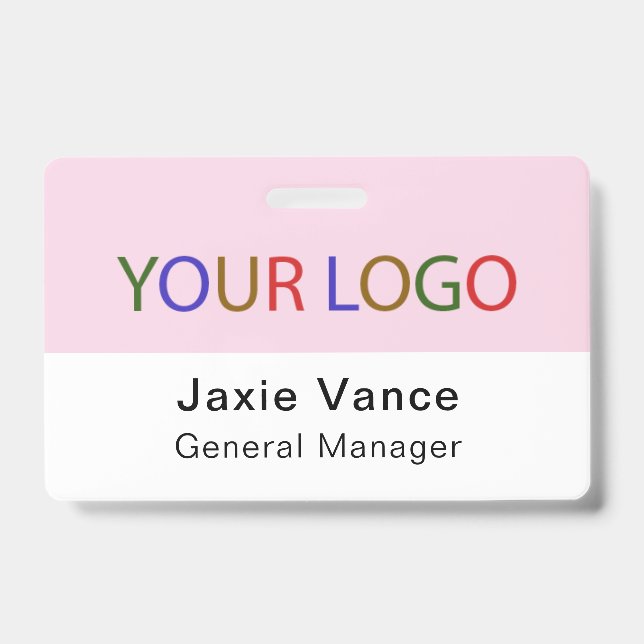 Badge Pink Custom Hard Plastic  with Metal Clip (Face)