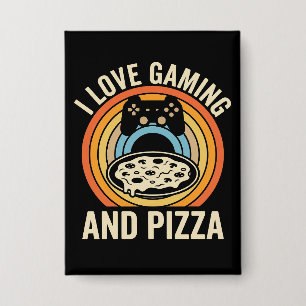 Badge Pizza de joueur drôle pour garçon passionné de jeu