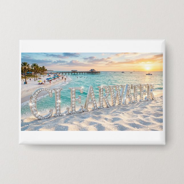 Badge Plage de Clearwater Floride Bouton (Recto)