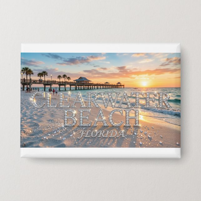 Badge Plage de Clearwater Floride Bouton (Recto)