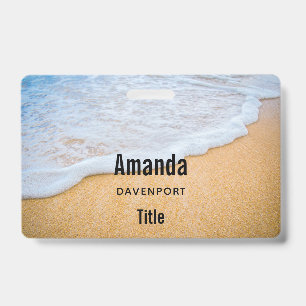 Badge Plage de sable avec Surf en mousse