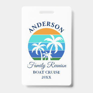 Badge Plage Reunion Famille Palm Trees Cruise
